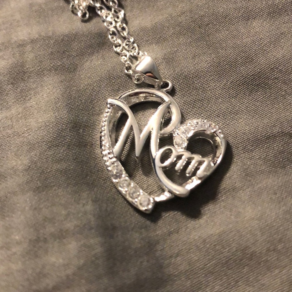 14K white gold plated necklace